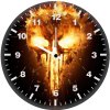 punisher skull fire po wall clock