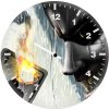 joker card burning t0 wall clock