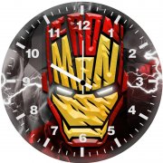 iron man helmet typography 2p wall clock