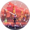 spiderman in ny sunset sy wall clock