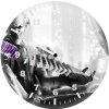 joker playing with cards monochrome 3b wall clock
