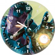 low poly iron man graphic design v2 wall clock