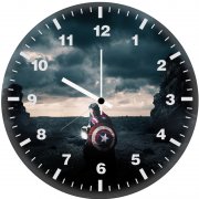 superman holding mjolnir and captain america shield yw wall cloc