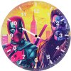 deadpool and wolverine in synthwave world xo wall clock