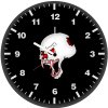 skull dark black bt wall clock
