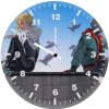 miles morales x gwen stacy playing with city birds q0 wall clock