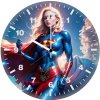 supergirl goddess of sky yv wall clock