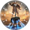 captain america wielding thor mighty hammer wk wall clock