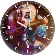 harley quinn digital artwork lr wall clock