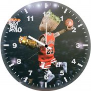 baby groot playing basketball lk wall clock
