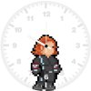 black widow pixel art t2 wall clock