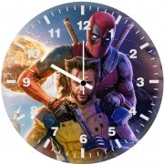 heroic pose of deadpool and wolverine my wall clock