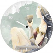 wonder woman enjoying coffee digital art e6 wall clock