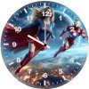 supergirl and iron man ml wall clock