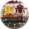 iron man standing on street k9 wall clock