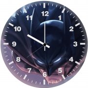 batman face closeup um wall clock