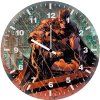 batman in rain by wall clock