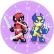 8 bit deadpool and wolverine yt wall clock