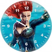amber heard as mera art 54 wall clock