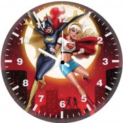 batgirl and supergirl heroes united qv wall clock
