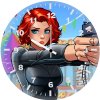 black widow with gun vz wall clock