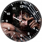 wolverine showing claws to wall clock