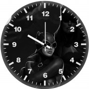 batman and catgirl monochrome tp wall clock