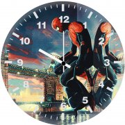 spiderman checking phone lf wall clock