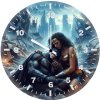 wonder woman finds an unconscious batman 1t wall clock