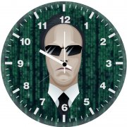 agent smith the matrix vector art st wall clock