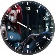 venom girl by wall clock