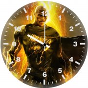 man in black the rock l8 wall clock