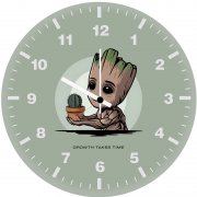 baby groot growth takes time wf wall clock