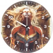 captain marvel bosslogic art v1 wall clock