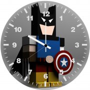 bat x captain america 6h wall clock