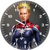 captain marvel digital art aw wall clock