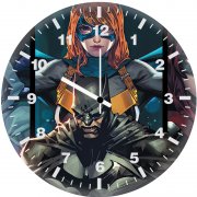 batman and girl superheroes sy wall clock