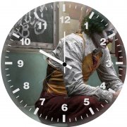 joker sitting train l0 wall clock