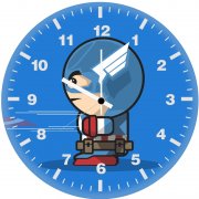 captain america cartoon minimal art 3j wall clock