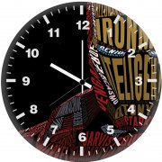iron man typographic illustration 2i wall clock
