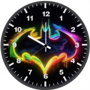 batman colorful logo 3a wall clock