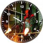 red hood shooting 3g wall clock