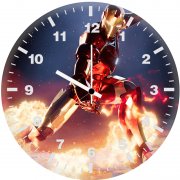 iron man on fire ir wall clock