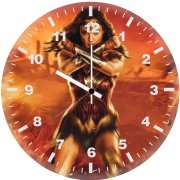 wonder woman embracing the flames of justice c9 wall clock
