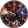 red hood arkham knight at wall clock