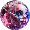 harley quinn colorful artwork bo wall clock