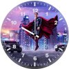 superman with police cars 0a wall clock