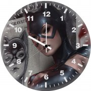 asian catwoman 8w wall clock