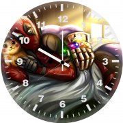 deadpool with pokemon artwork 04 wall clock