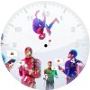 superheroes chatting on phones rh wall clock